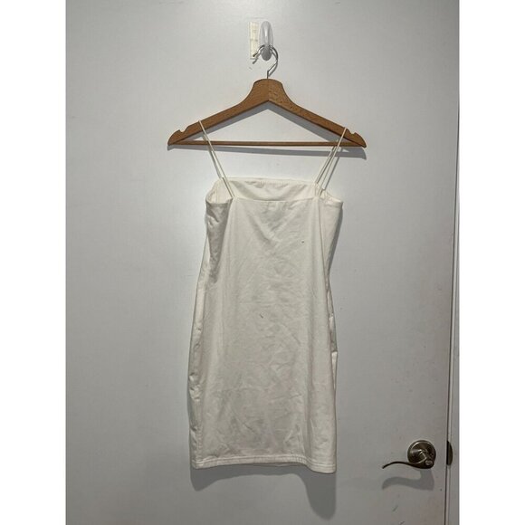 Showpo White Strappy Ribbed Bodycon Mini Dress Women's Size 10 - Picture 3 of 8